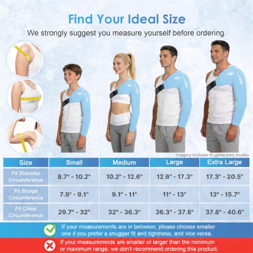ComfiTECH Shoulder Arm Ice Pack Wrap for Pitcher & Recovery, Blue, L - size: Large, style: Blue