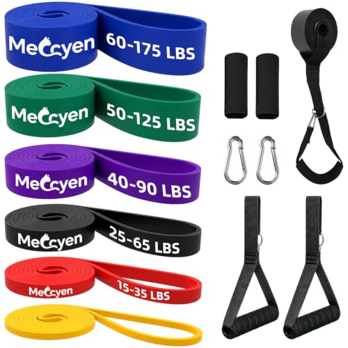 Resistance Bands Set,Exercise Bands with Handles&Door Anchor - color: 6pack(Yellow+red+Black+Purple+Green+Blue)