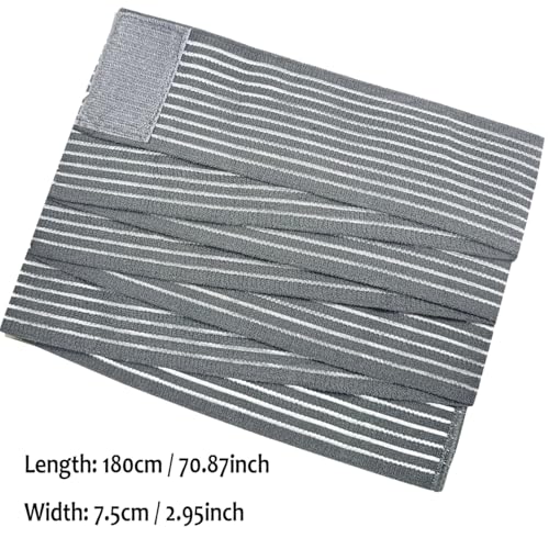 Extra Long Elastic Knee Wrap Compression Bandage Brace Support for Legs, Plantar Fasciitis, Stabilising Ligaments, Joint Pain, Squat, Basketball, Running, Tennis, Soccer, Football, Volleyball (Grey) - color: Grey