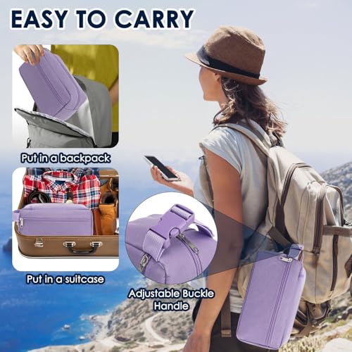 GYEUKHAM Freezable Lunch Bag,Reusable & Collapsible Mini Cooler for Adults,Insulated Lunch Box with Ice Packs,Freezable Snack Bag with Handle Buckle, On-the-Go,Purple - color: Purple+Ice pack