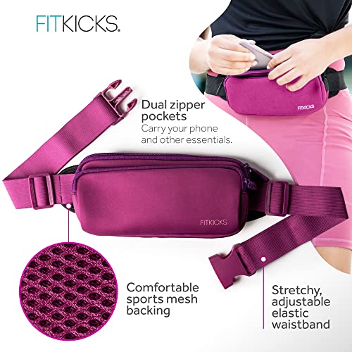 FITKICKS Fitzip Crossbody Fanny Pack, w Adjustable Strap - Purple - color: Purple