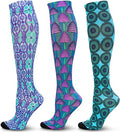 LEVSOX Compression Socks Women and Men, 20-30mmHg, Best for Nurses, Travel, Pregnancy - color: 3 Pairs Printing Mix 1, size: Medium