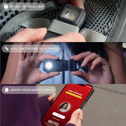 Pebblebee Halo Personal Safety Alarm, Loud Siren & Strobe