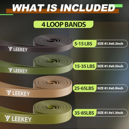 LEEKEY Resistance Bands Set for Pull Up Assistance & Exercise - color: Green
