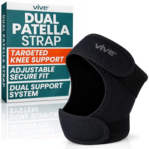 Vive Patellar Dual Strap Knee Support - Knee Stability Brace for Men - size: Large