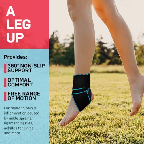 Dr. Arthritis Essentials Ankle Brace Support, Stabilizing Wrap for Sprains, Tendonitis, Achilles Injuries, Running, Basketball, Fits Left & Right Foot (Pink Single)