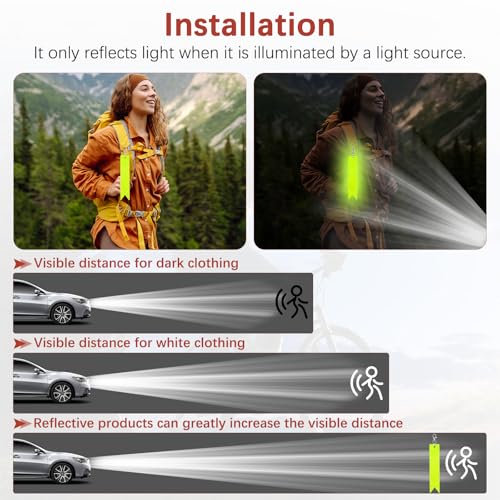 Safety Reflector Pendants - Reflective Safety Keychain Gear with Clips Use for Backpack & Running & Cycling - color: Lemon Yellow