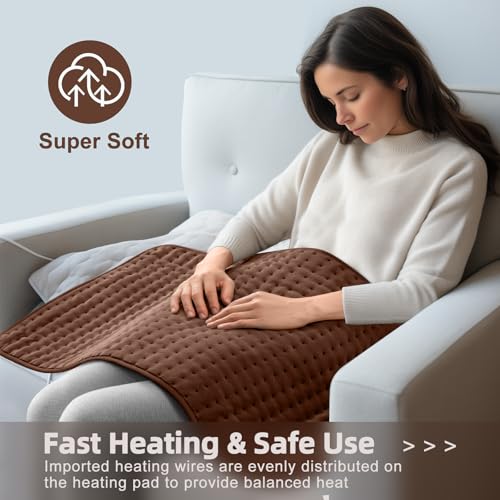 VALGELUIK 17x33 Heating Pad for Back Pain Relief, Christmas Women Gifts - color: Brown, size: 17 Inch x 33 Inch