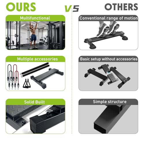 BLUSLM Steel Calf Raise Bar, Standing Machine for Stretching, Squat, Foot Stretch, Anti-Slip Solid Block - color: Black 05