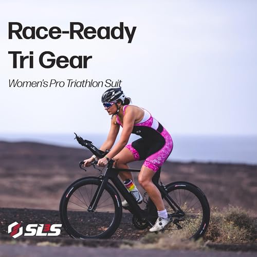 SLS3 Triathlon Suits Women - Sleeveless Pro Trisuit with Comfy Tri Chamois - color: Black/Sunrise Blooms, size: X-Small