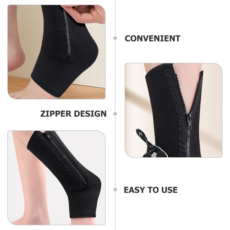 FRCOLOR Ankle Support 2 X Ankle Supports Black Zipper Design Sports Use