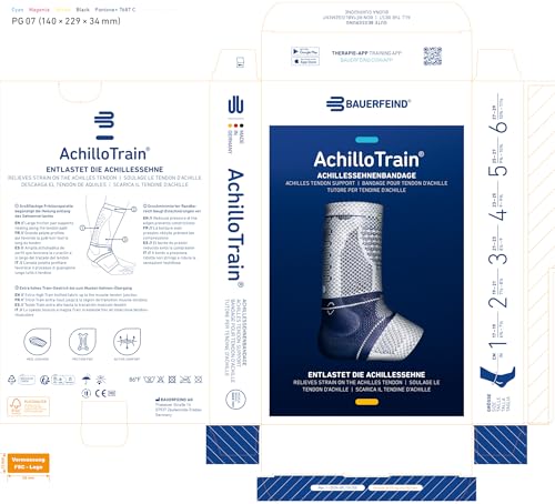 Bauerfeind AchilloTrain - Achilles Tendonitis Brace - Relieves Achilles tendon pain, swelling and inflammation. Black, 3 - color: Black, size: 3