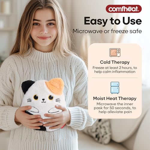 Cat Microwave Heating Pad for Period Cramps, Moist Heat Pack - style: Calico Cat