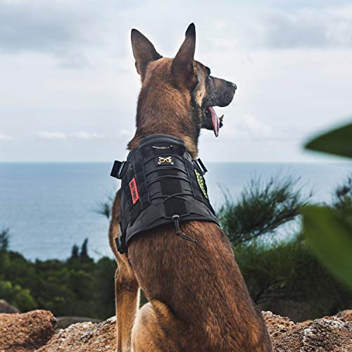 OneTigris Tactical Dog Harness with Handle No-Pull Adjustable for Small Dog - color: Black, size: XX-Small