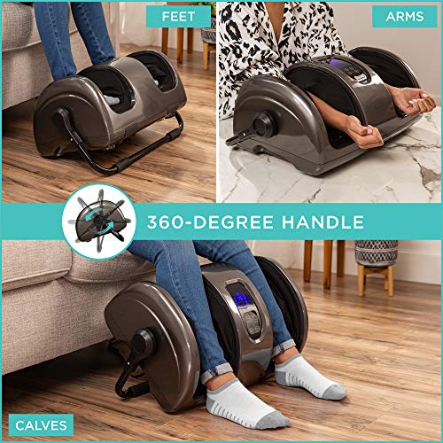 Best Choice Products Shiatsu Foot Massager with Heat for Plantar Fasciitis & Neuropathy, Kneading Foot & Calf Massager with Remote, 360° Adjustable Handle, Rolling & Compression Massage - Gray - color: Gray