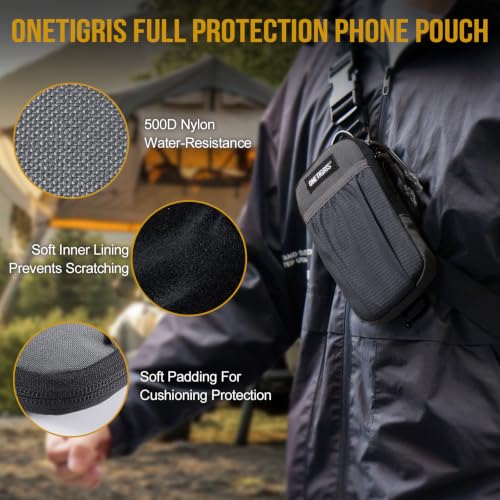 ONETIGRIS Backpack Strap Pouch, MOLLE Phone Holster for Backpack & Belt - color: Grey