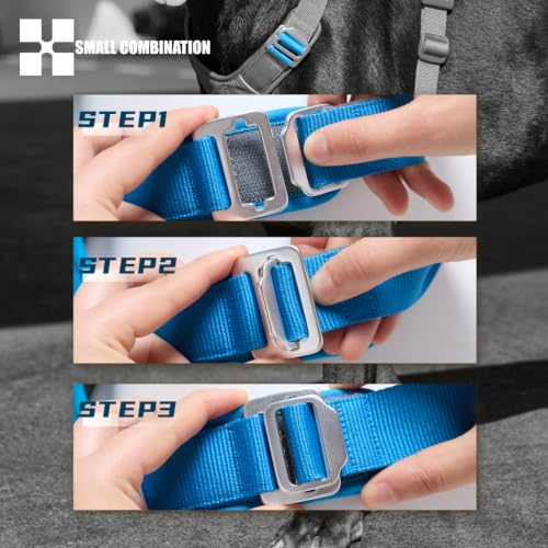 No-Pull Dog Harness Reflective Breathable Adjustable Vest - color: Blue, size: S