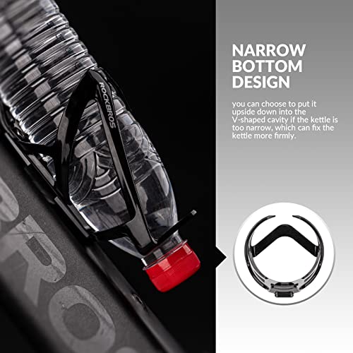 ROCKBROS Bike Water Bottle Holder Ultralight Bottle Cages with Screws Tool - color: Black, size: Standard