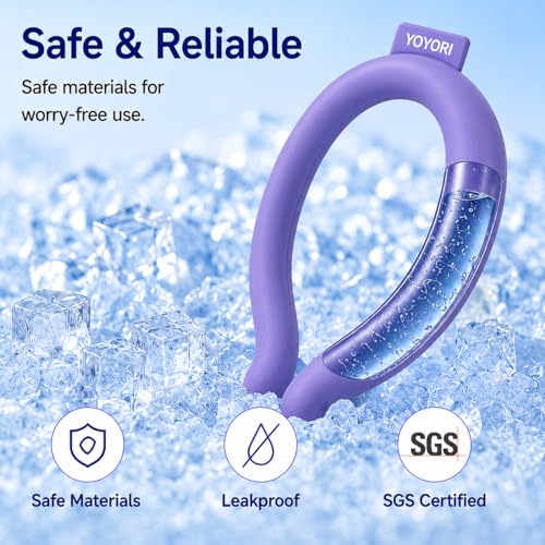 Neck Cooling Tube Wraps, Reusable Ice Ring Neck Cooler for Hot Weather - color: Navy