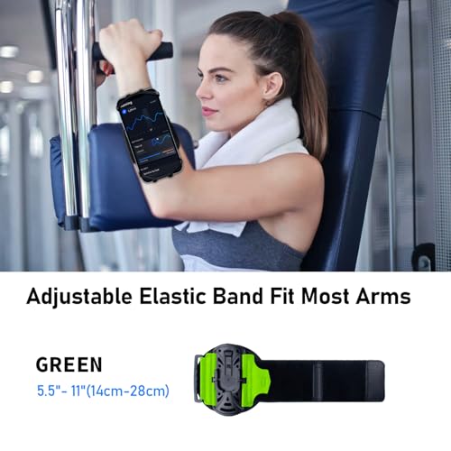 Wristband Phone Holder for 4''-6.5''Phone, 360°Rotation & Detachable