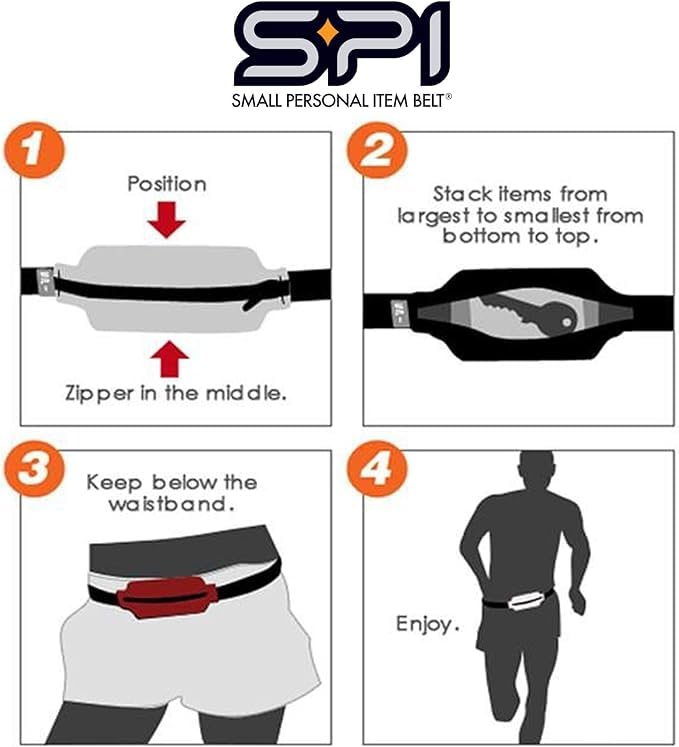 SPIbelt Running Belt Original for Women Men, Phone Holder for Running, Running Fanny Pack, Running Waist Pack, Adjustable Waist, [Fits All Phones]. Made from Recycled Materials. Blue with Black Zipper - color: Blue with Black Zipper
