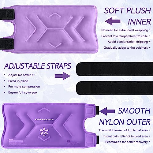 KingPavonini XXL Knee Ice Pack Wrap Around Entire Knee, 1 Pack, Purple - style: Purple