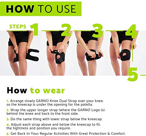 GARNO Knee Brace for Women & Men, Patellar Tendon Support Strap (Large) - size: Large (Pack of 1)