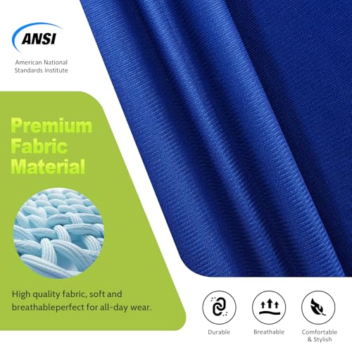 8 pockets High Visibility Full Zip Safety Vest for Men, Blue M - color: Blue-01, size: Medium