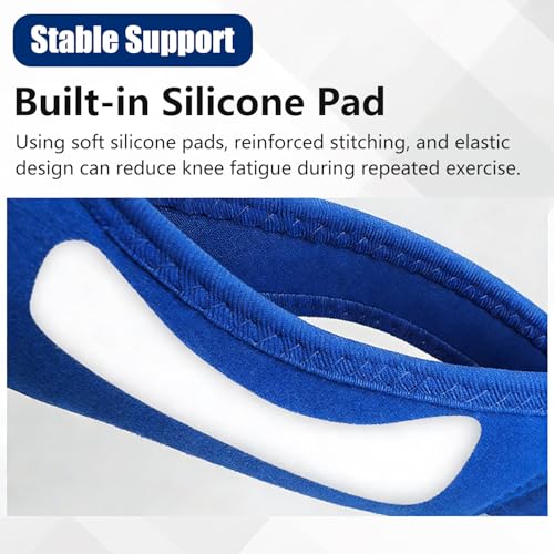 Adjustable Sports Knee Pads 2-Pack, Breathable Knee Straps for Baseball, Volleyball, Basketball, Running, Kneepads with Silicone Pad for Men & Women, Blue - color: Blue