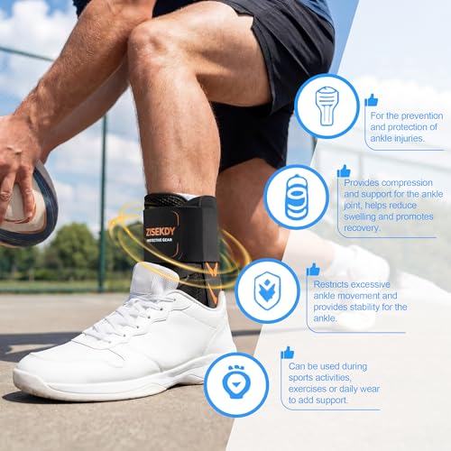 Ankle Brace Adjustable Support for Sprained Ankle and Injury Recovery - size: Large