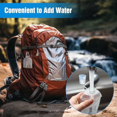AXEN Soft Flask TPU Foldable Running Hydration Flask, Soft Collapsible Water Bottle for Hydration Pack Cycling Marathon Running Hiking - color: Clear Pack of 2-250ml