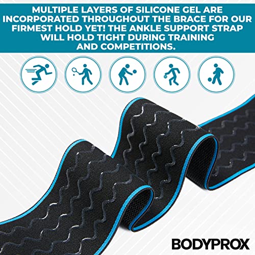 Bodyprox Ankle Support Brace, Adjustable Compression Ankle Braces for Sports Protection, One Size Fits Most for Men & Women