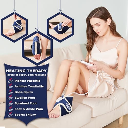 CAMECO Electric Ankle Heating Pad for Achilles Tendinitis Pain Relief, 30s Quick Heating & 86℉-158℉ Heated Ankle Brace for Women Men Home Office, Ankle Heat Wrap for Arthritis Swelling