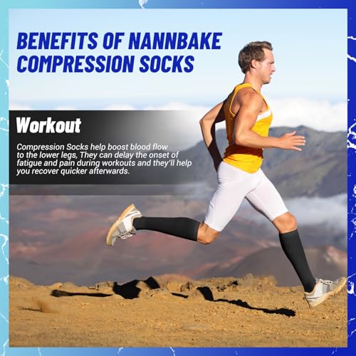 3 Pairs Compression Socks for Women & Men 15-20 mmHg, Knee High - color: 01 Black/Black/Black, size: Small-Medium
