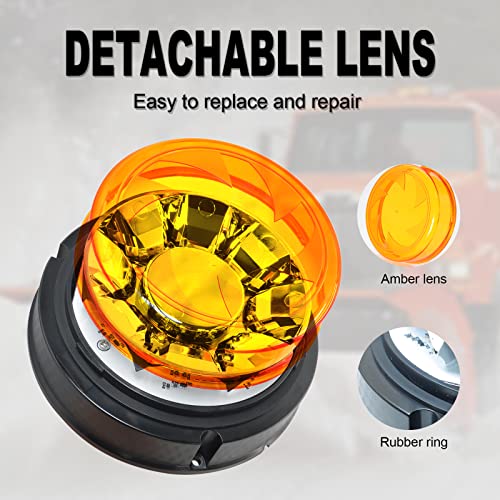 Agrieyes W47S w/Replaceable Lens Amber LED Beacon Lights, Emergency Strobe - size: Screw