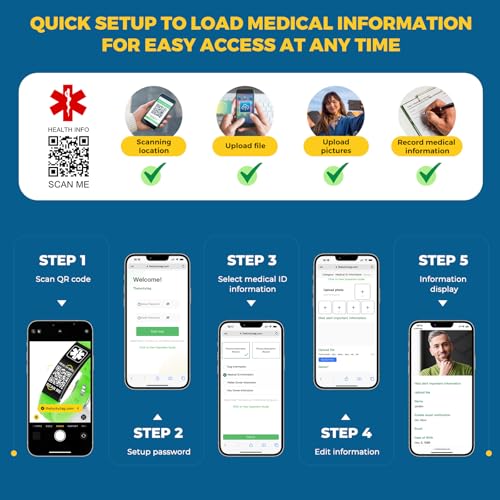 Medical Bracelets for Men Women with QR Code Medical Alert ID Bracelets - color: Neon Green Silver