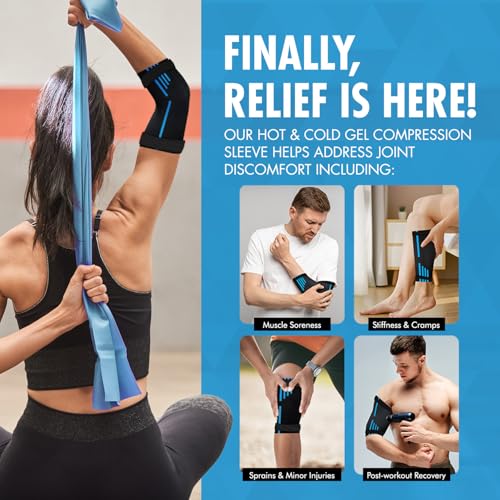 Perfect Remedy Freeze Sleeve - Hot & Cold Arm Ice Pack Wrap Compression - Tennis Elbow Cold Pack Compression for Support in Injuries - Ice Sleeve for Knee, Elbow (Small-Medium) - color: Ice Sleeve