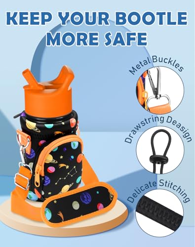 Miss Adola Kids Water Bottle Carrier, 10-18 Oz - color: Orange Planet