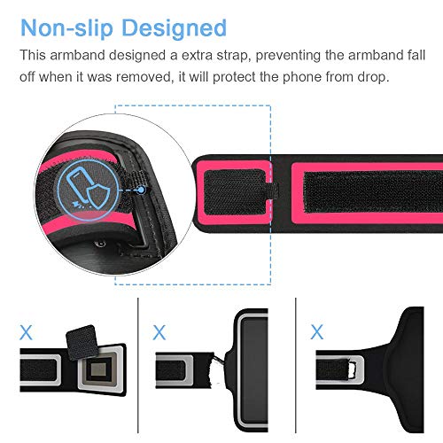 Running Armband for iPhone 17 16 15 14 13 12 Pro (Rosy) - color: Rosy