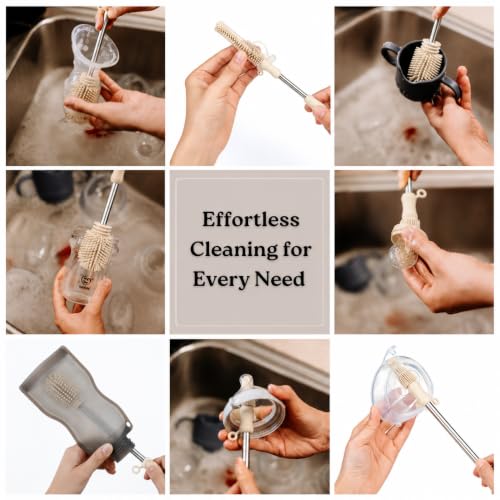Haakaa Food-Grade Silicone Double-Ended Cleaning Brush (Brush-Pebble) - color: Brush-pebble