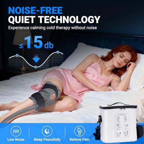 Ice Machine for Knee After Surgery, Portable Knee Ice Machine, 12H Cooling - color: White