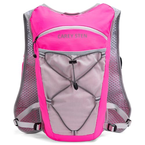 Carey Sten Lightweight Hydration Backpack Running Vest with 1.5L Water Bag - color: rose pink