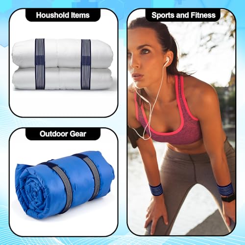 Geiserailie Ice Pack Strap Stretchable, 4 Size Elastic Reusable Ice Belt Extender, Adjustable Hook and Loop Extension Straps Add Length to Most Hot Cold Therapy (4 Pcs,Blue) - color: Blue