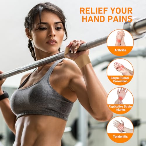KTQUICK Precut Kinesiology Tape for Thumb Right, 12 PCS, 20% Stronger,Beige - color: Beige, size: RIGHT