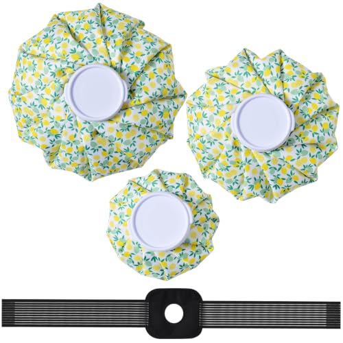 Ice Packs for Injuries Reusable, 3 Sizes, Lemon - color: Lemon