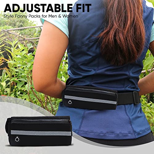 Kisma Cycling Fanny Pack and Waist Pouch for Biking, Cyclists, Running, and Fitness, Adjustable Strap, Zippered Storage Pockets, and Hands-Free Carrying, Men and Women (Grey)