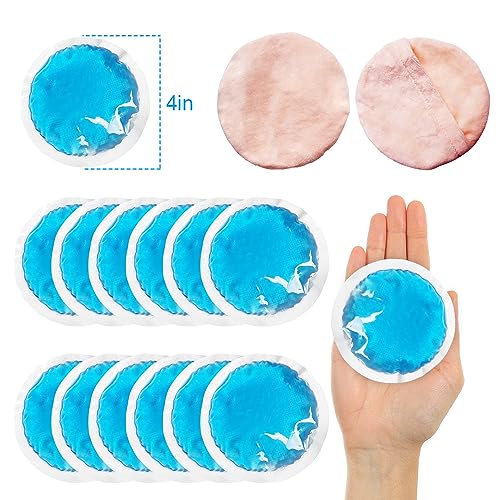 Small Round Ice Packs for Injuries, 12 Pack Soft Cosmetic Ice Packs for Face, Reusable Hot Cold Gel Pack Circular Cold Compress with 2 Wrap for Pain Relief, Toothaches, Breast Surgery, Wisdom Teeth - style: Small Round Ice Packs-4" X 4"