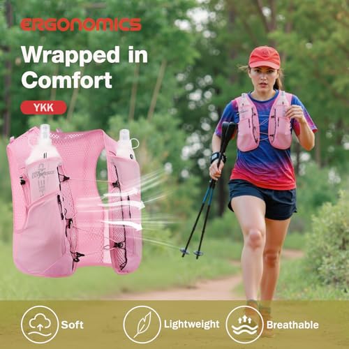 Running Vest for Women Lightweight Hydration Packable - color: Pink 5L, size: Small