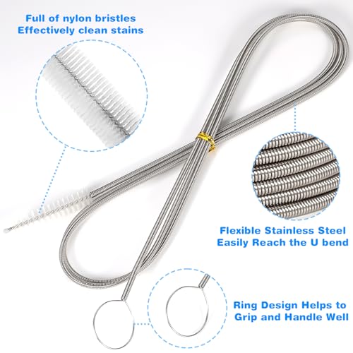 Ixiaoyoo 11 Pcs Cleaning Brushes Set, 8 Inch + 60 Inch Cleaner Brushes - color: 8 Inch + 60 Inch White