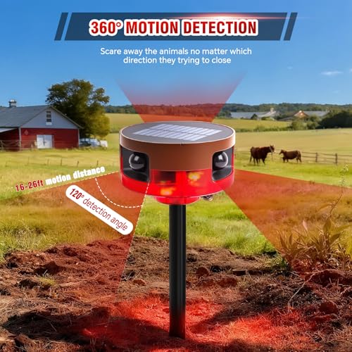 Solar Outdoor Motion Sensor Alarm-Dog Barking or Gunshot Sound